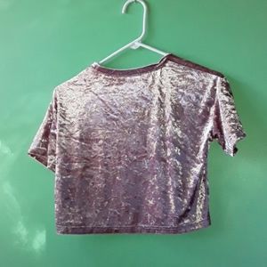 Velvet pink crop top